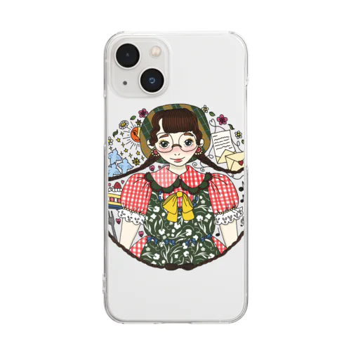 おさげでメガネの女の子 Clear Smartphone Case