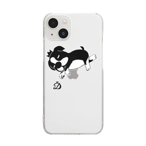 ゴロゴロする犬 Clear Smartphone Case