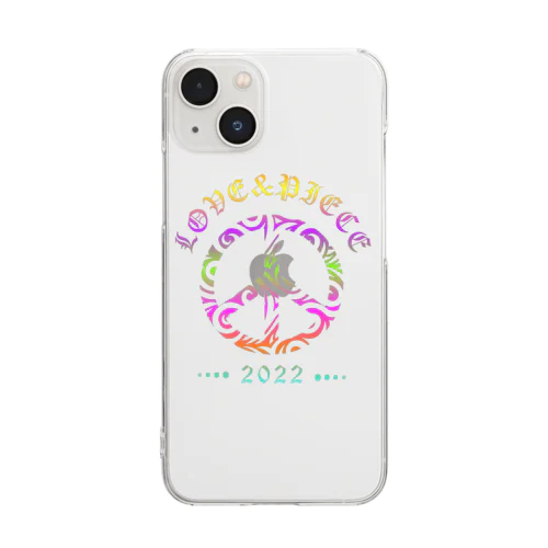 Love＆peaceシリーズRainbowcolorバージョン Clear Smartphone Case