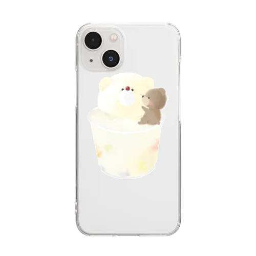 こいしたクマとカップアイス Clear Smartphone Case