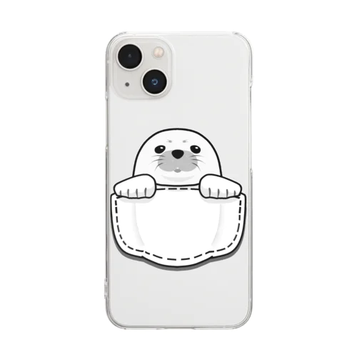 ぽけっとあざらし Clear Smartphone Case