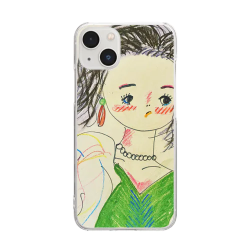 カラフルなお姉さん20220327 Clear Smartphone Case