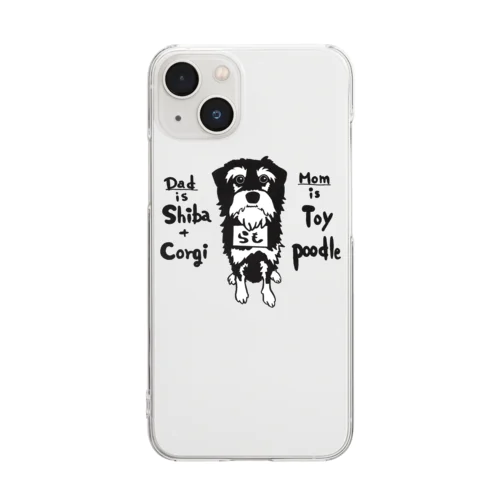 看板犬らも Clear Smartphone Case