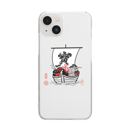 縁起物　宝船 Clear Smartphone Case