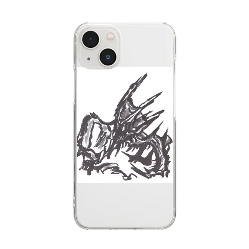 竜文字「喝」 Clear Smartphone Case