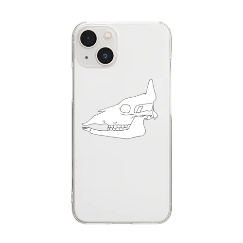 牛　頭蓋骨と下顎骨　左外側面 Clear Smartphone Case