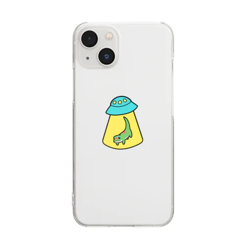 UFOにさらわれるヤモリ Clear Smartphone Case