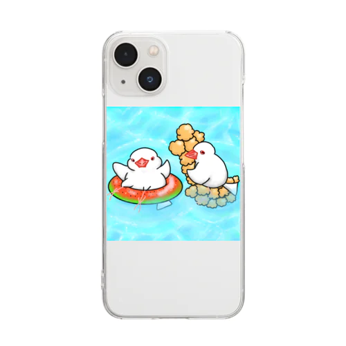 ぷかぷか水遊び文鳥ず Clear Smartphone Case