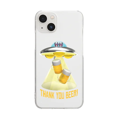 ビール泥棒👽🍻👽（飲酒運転ダメ。ゼッタイ。） Clear Smartphone Case