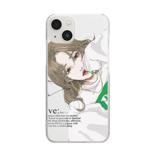 persistent love【green】 Clear Smartphone Case
