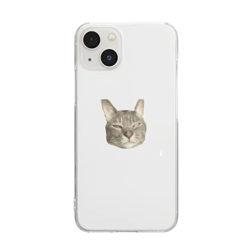 キス待ちじゃこ(猫) Clear Smartphone Case