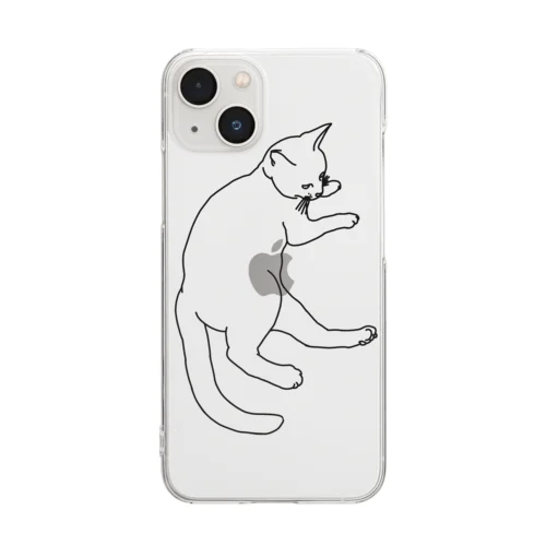 アンニュイ白猫 Clear Smartphone Case