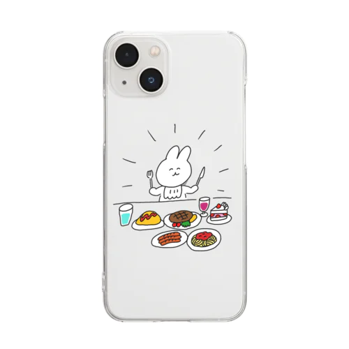 パクパクモグモグうさぎさん Clear Smartphone Case