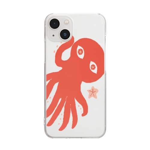 ねるたこ Clear Smartphone Case