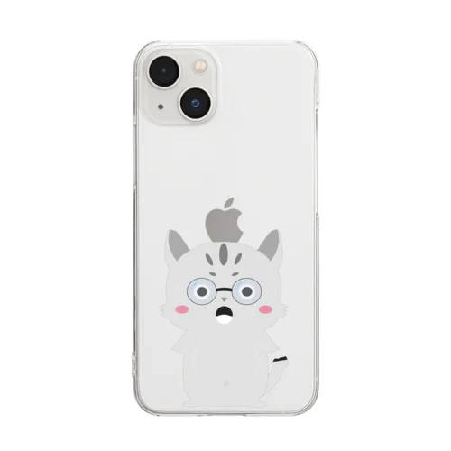 メガネ猫 Clear Smartphone Case