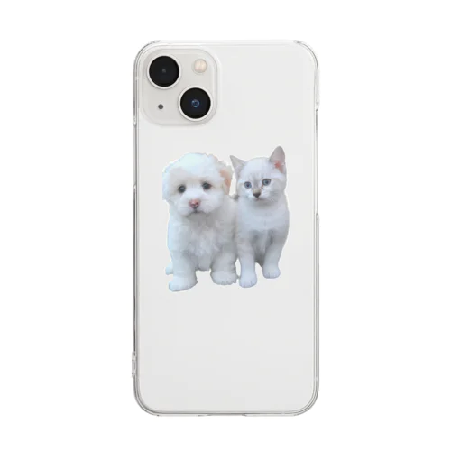 犬猫推しの方々へ Clear Smartphone Case