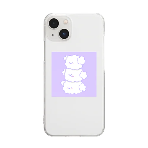 ふわふわ三つ子ちゃん・パープル Clear Smartphone Case