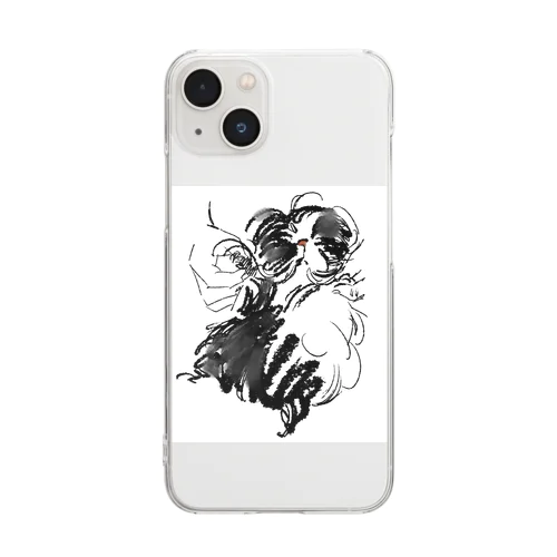 水墨画ぺろち Clear Smartphone Case