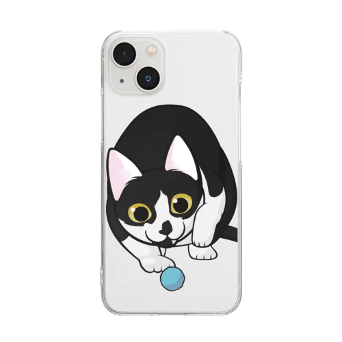 そこそこリアルねこ おもちゃを狙うにゃん01 Clear Smartphone Case