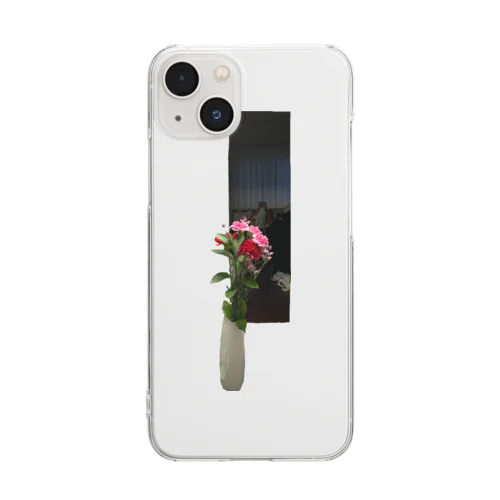 薔薇と麗しのモモ Clear Smartphone Case