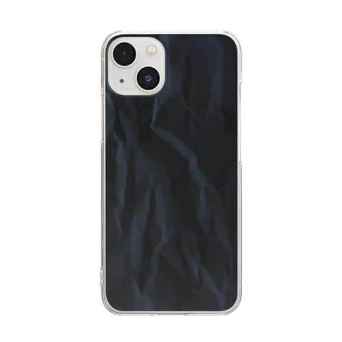 しわしわ紙（黒） Clear Smartphone Case