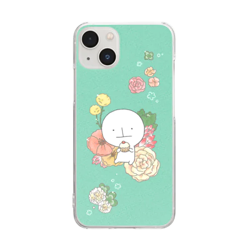 お花とすいちょくん Clear Smartphone Case