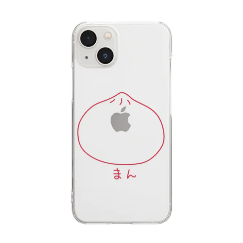 まん（赤線） Clear Smartphone Case