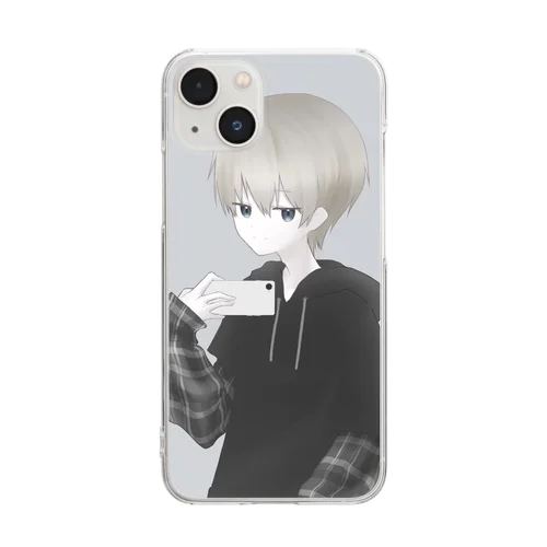 ダウナー金髪男子 Clear Smartphone Case