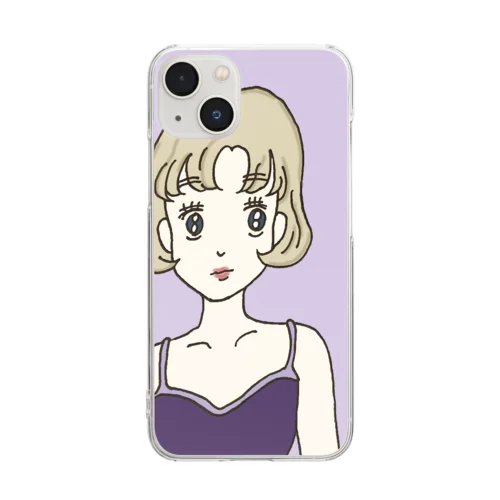 Ms. Blonde Short Hair Clear Smartphone Case