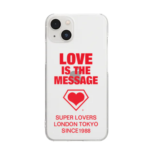 SUPER LOVERS Love is the message　赤pt クリアスマホケース