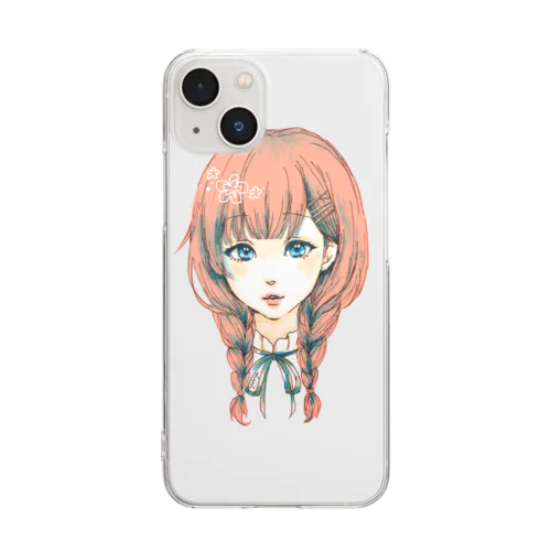 三つ編み女の子 Clear Smartphone Case