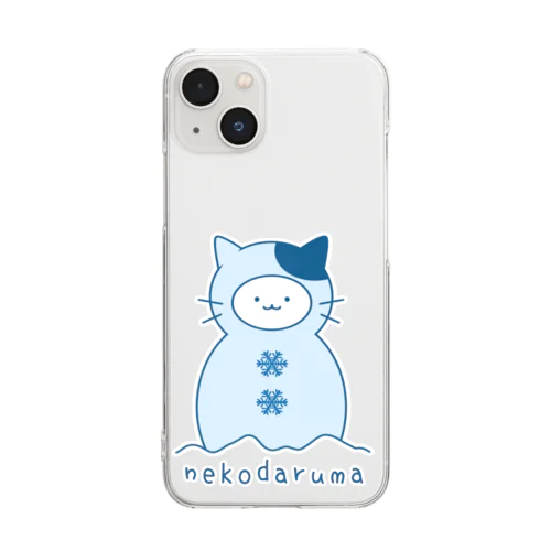 ねこだるま Clear Smartphone Case