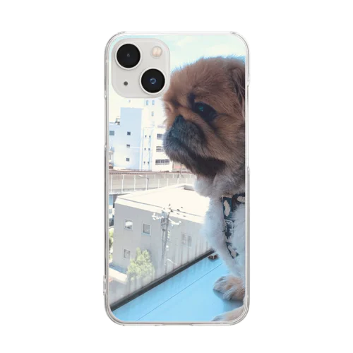 ペキニーズの風太くん Clear Smartphone Case