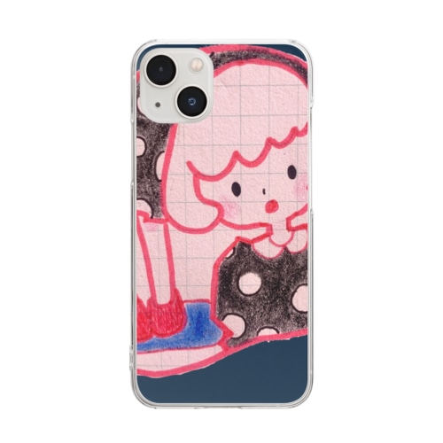 ダンスフロアに佇むモガ(ネイビー) Clear Smartphone Case