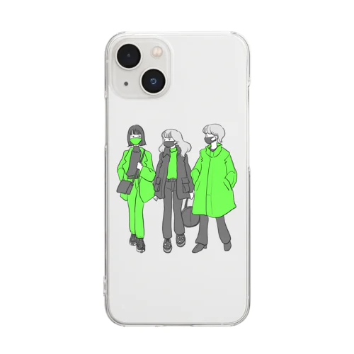 ツートーン3人娘 Clear Smartphone Case