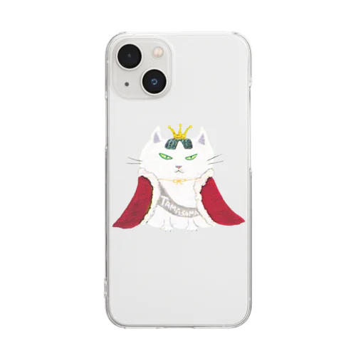 女王猫タマ様（シンプル） Clear Smartphone Case