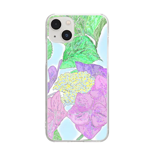 紫陽花（あじさい） Clear Smartphone Case