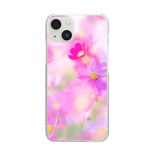 ピンクノコスモス Clear Smartphone Case