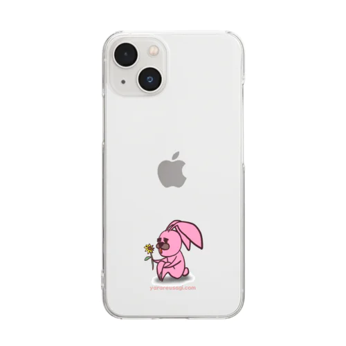 お花ウサギ Clear Smartphone Case