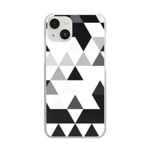 モノクロさんかく Clear Smartphone Case