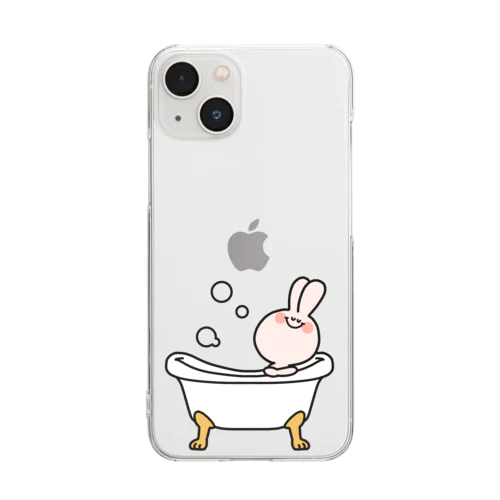 Bath Timeうさぎ Clear Smartphone Case