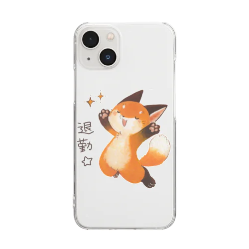 happy退勤☆きつねシリーズ Clear Smartphone Case