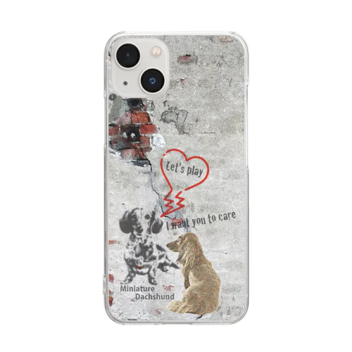 ミニュチュアダックススマホケース Clear Smartphone Case