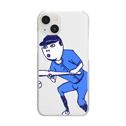 この夏おすすめ！野球デザイン「バント」＜文字なし＞（Tシャツ・パーカー・グッズ・ETC） Clear Smartphone Case