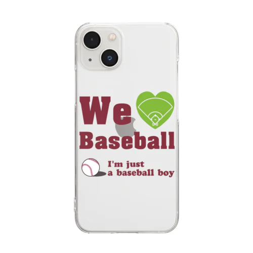 We love Baseball(レッド) クリアスマホケース