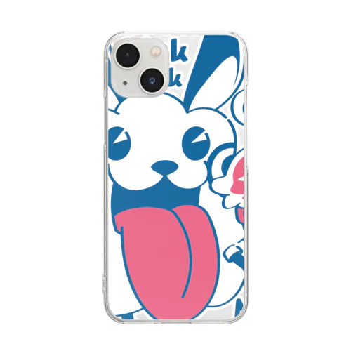 バックプリント モコモコラビット1号*Lick Lick Lick Clear Smartphone Case