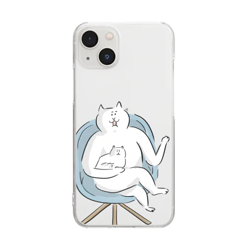 何かを熱弁する猫 Clear Smartphone Case