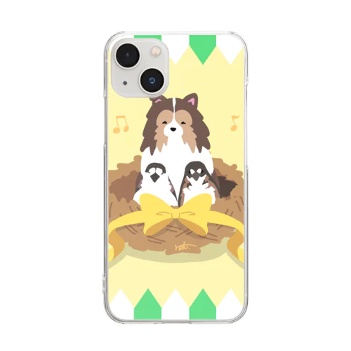 シェルティ×十姉妹 Clear Smartphone Case