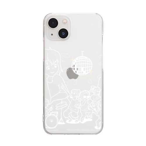 揺れれるならキミの頭の中(ホワイト) Clear Smartphone Case