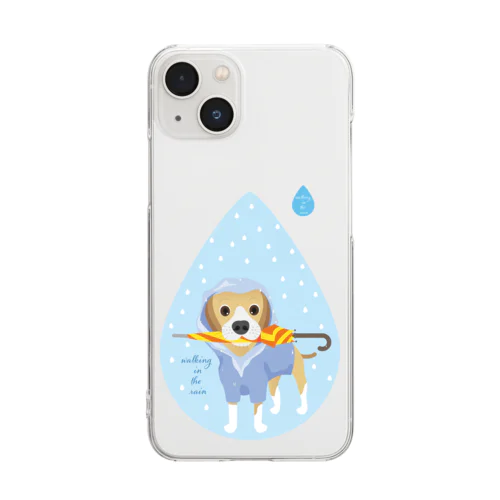 in the rain お迎えだワン！ Clear Smartphone Case